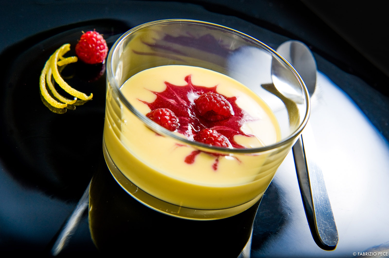 raspberries with cream